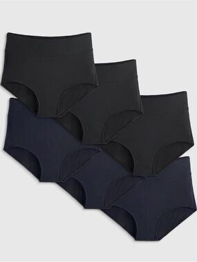 Quince Women's Panties Pack - 6 Black High-Waist Briefs